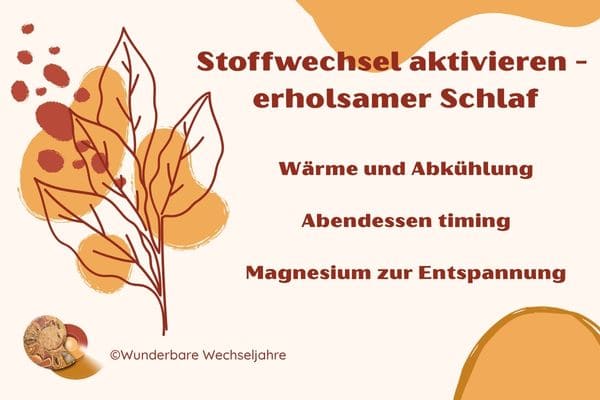 Überblick: Stoffwechsel aktivieren in den Wechseljahren durch erholsamen Schlaf